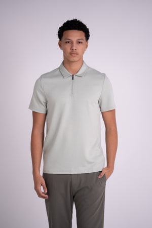 Oversized Polo Zip Groen