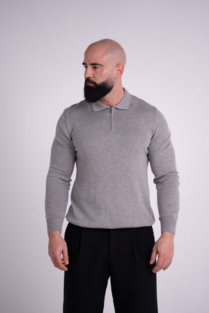 Half-Zip Trui Grijs