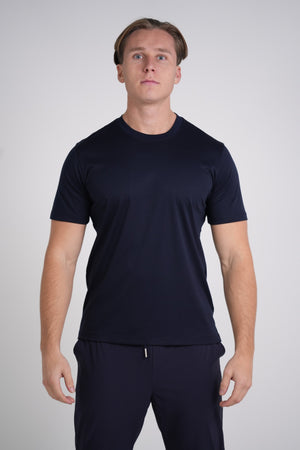 Glans T-Shirt Navy Blauw