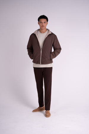 Winter Puffer Jacket Bruin Dubbelzijdig