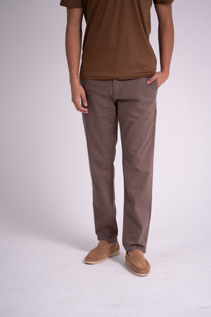 Slim-Fit Chino Broek Bruin