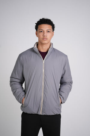 Winter Puffer Jacket Grijs Dubbelzijdig