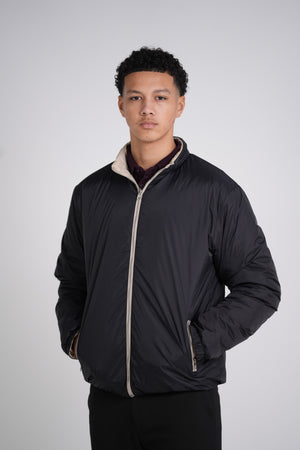 Winter Puffer Jacket Zwart Dubbelzijdig